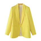 Elegant Women's Blazer with Unique Cut and Pockets