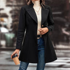 Women's Elegant Long Blazer with Modern Collar and Tailored Fit