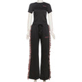 Women's Leisure Suit with Fringed Details