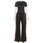 Women's Leisure Suit with Fringed Details