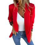 Elegant Blazer with Animal Print on Sleeves