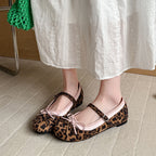 Women's Glitter Ballet Flats with Buckle Detail