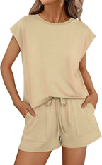 Women's Casual Two-Piece Set with Pockets and Loose Fit