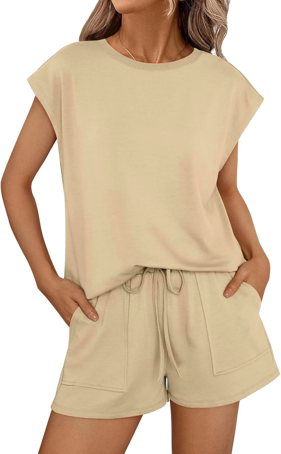 Women's Casual Two-Piece Set with Pockets and Loose Fit