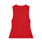 Women's Sleeveless Top with Elegant Cut and Fine Waist
