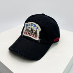 Men's Distressed Embroidered Camping Cap