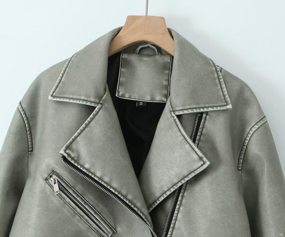 Women's Vintage-Style Biker Jacket