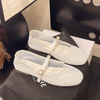 Women's Breathable Ballet Flats with Adjustable Strap