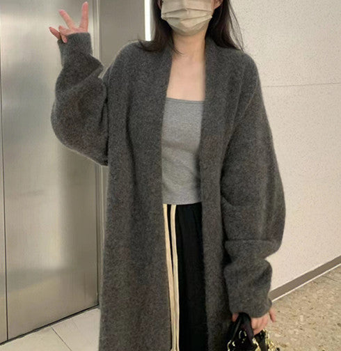 Women's Cozy Oversized Cardigan with Puff Sleeves