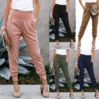 Women's Comfort-Fit Jogger Pants with Side Pockets and Elastic