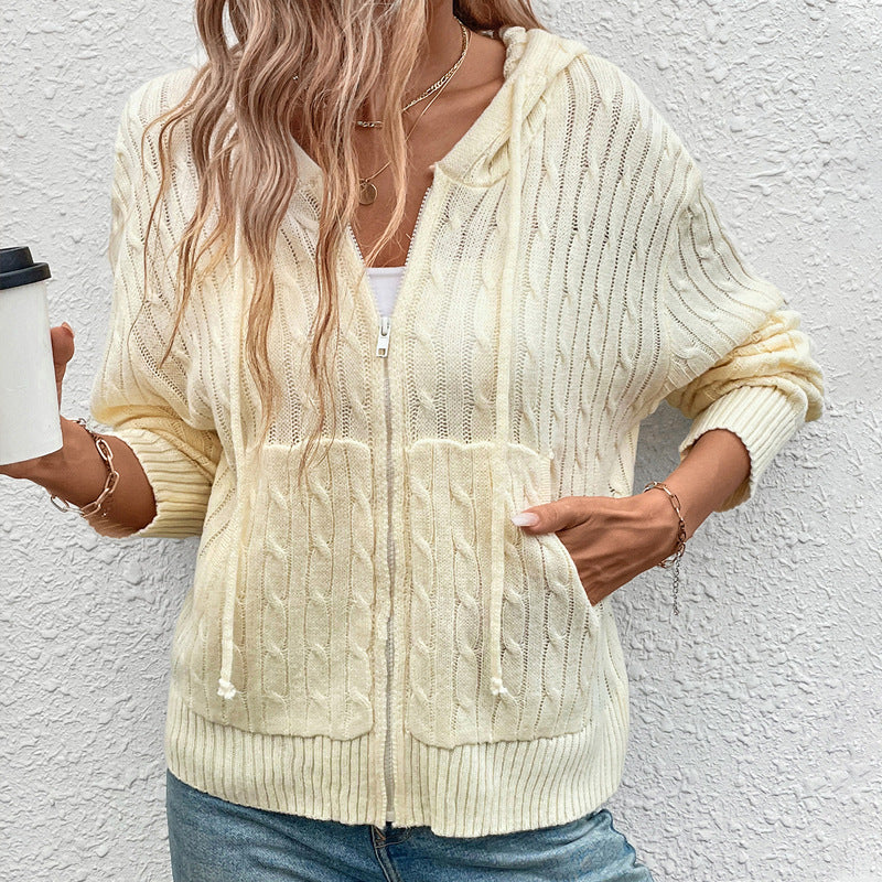 Women's Striped Zip-Up Hoodie