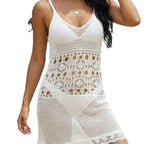 Crocheted Beach Jumpsuit with Decorative Accents