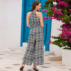 Women's A-Line Jumpsuit with Tie Belt