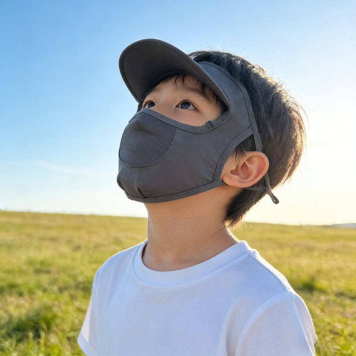 Women's Sun Protection Visor with Integrated Breathable Face Mask