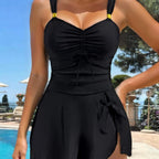 Women's Swimwear with Adjustable Straps and Ruching