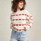 Cozy Women's Heart Pattern Sweater