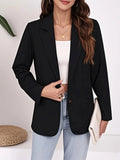 Women's Elegant Blazer with Timeless Cut and Practical Pockets