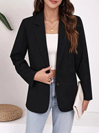Women's Elegant Blazer with Timeless Cut and Practical Pockets