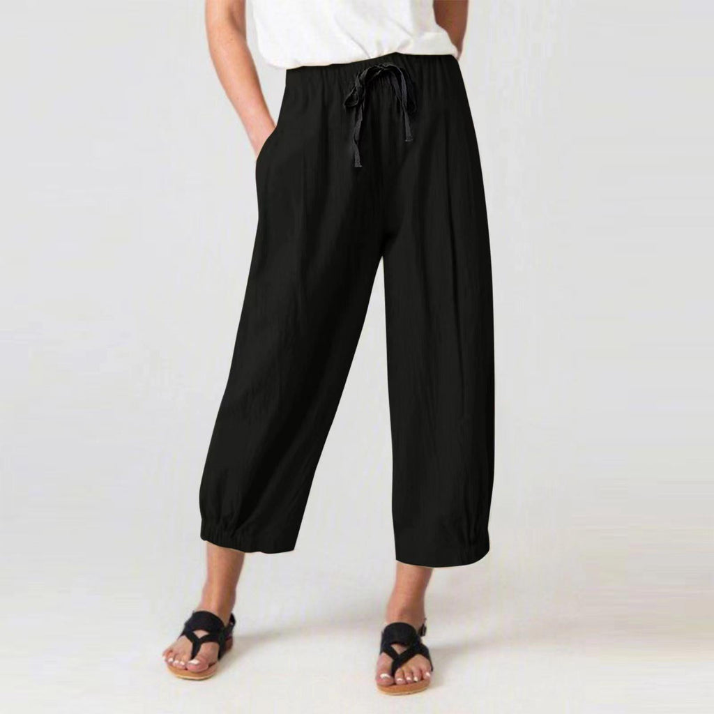 Women's Elegant Loose Palazzo Pants with Elastic Waistband