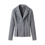 Elegant Women's Blazer and Skirt Ensemble with Textured Design