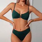 Women's 2-Piece Bikini Set with Metal Detail