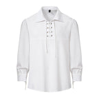 Women's Blouse with Modern Lace-Up Design and Casual Puff Sleeves