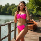 Women's Bandeau Bikini with Glamorous Straps