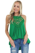Women's Sleeveless Lace Top with Ruffle Details