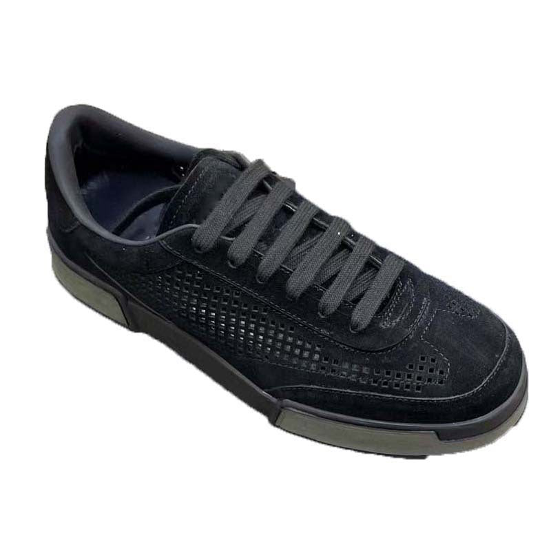 Women's Breathable Suede Casual Sneakers with Perforated Details