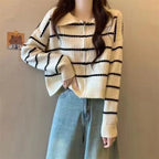 Women's Striped Knit Pullover