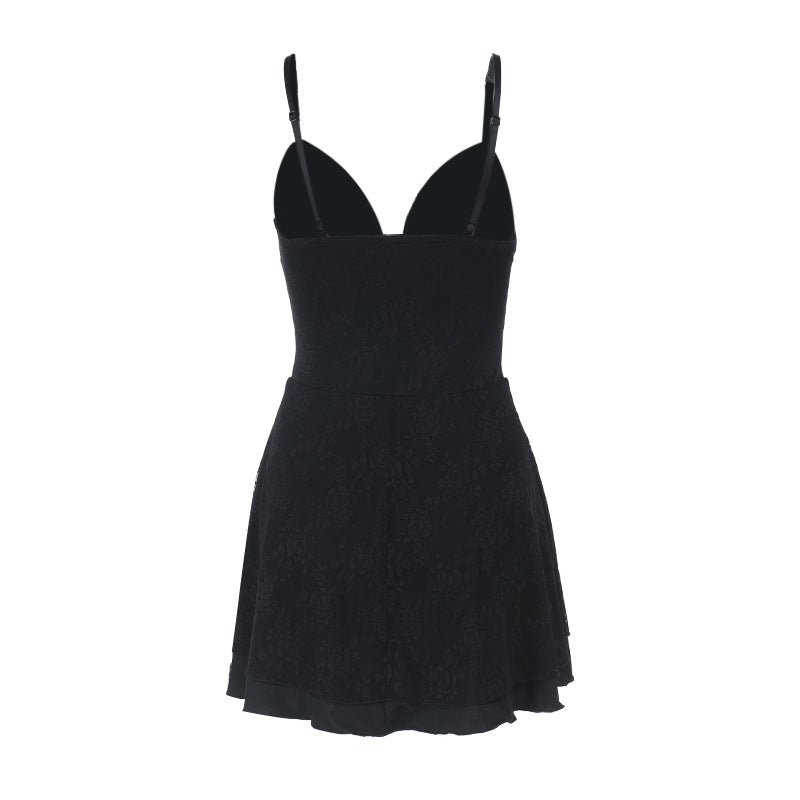 Women's Sleeveless Mini Dress with Lace Appliqués