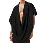 Women's Elegant Oversize Cape Jacket with Practical Pocket Design