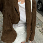 Women's Suede Blazer with Pockets