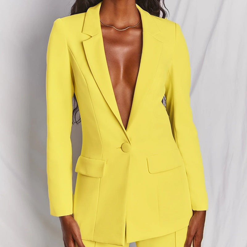 Longline Blazer and Palazzo Trousers Set