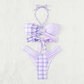 Women's Bandeau Bikini with Knot Details and Textured Surface