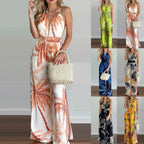 Elegant Jumpsuit with Spaghetti Straps and High Side Slits