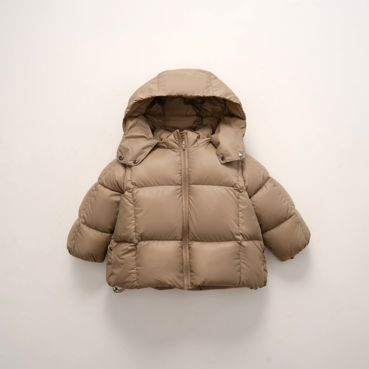 Women's Modern Down Jacket with Detachable Hood and Elastic Cuffs