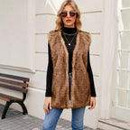 Elegant Faux Fur Vest with Open Front