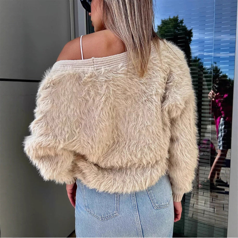Women's Fluffy Short Cardigan