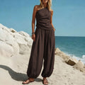 Women's Elegant One-Shoulder Jumpsuit with Flowing Cut