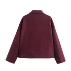 Women's Cropped Utility Jacket with Large Pockets and Modern Cut