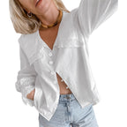 Women's Blouse with Large Lace Inserts