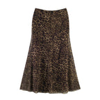 Women's Animal Print Midi Skirt with High Waist
