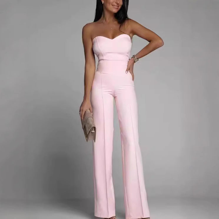 Elegant Women's Jumpsuit with Off-Shoulder Design and Wide Leg