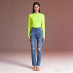 Women's High-Rise Ripped Jeans