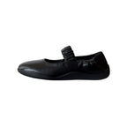Women's Leather Ballet Flats with Elastic Strap