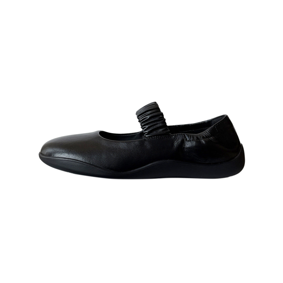 Women's Leather Ballet Flats with Elastic Strap