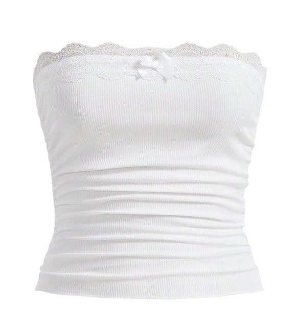 Women's Bandeau Top with Lace Trim