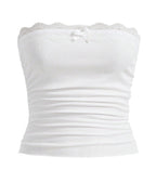 Women's Bandeau Top with Lace Trim