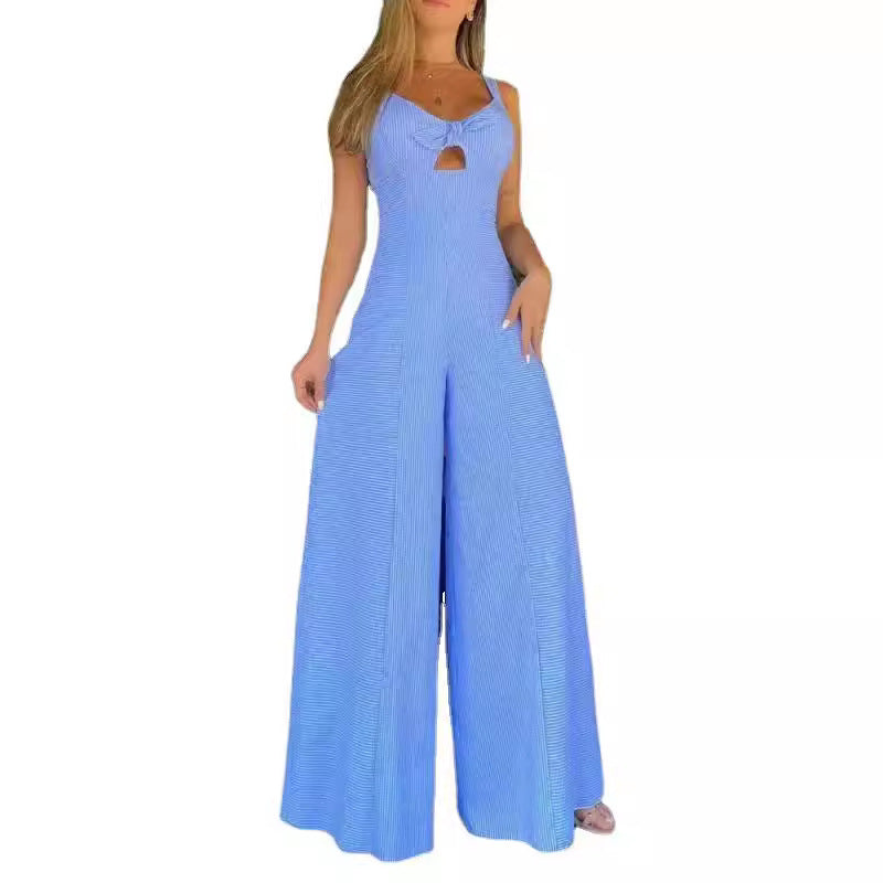 Women's Keyhole Neckline Wide-Leg Jumpsuit
